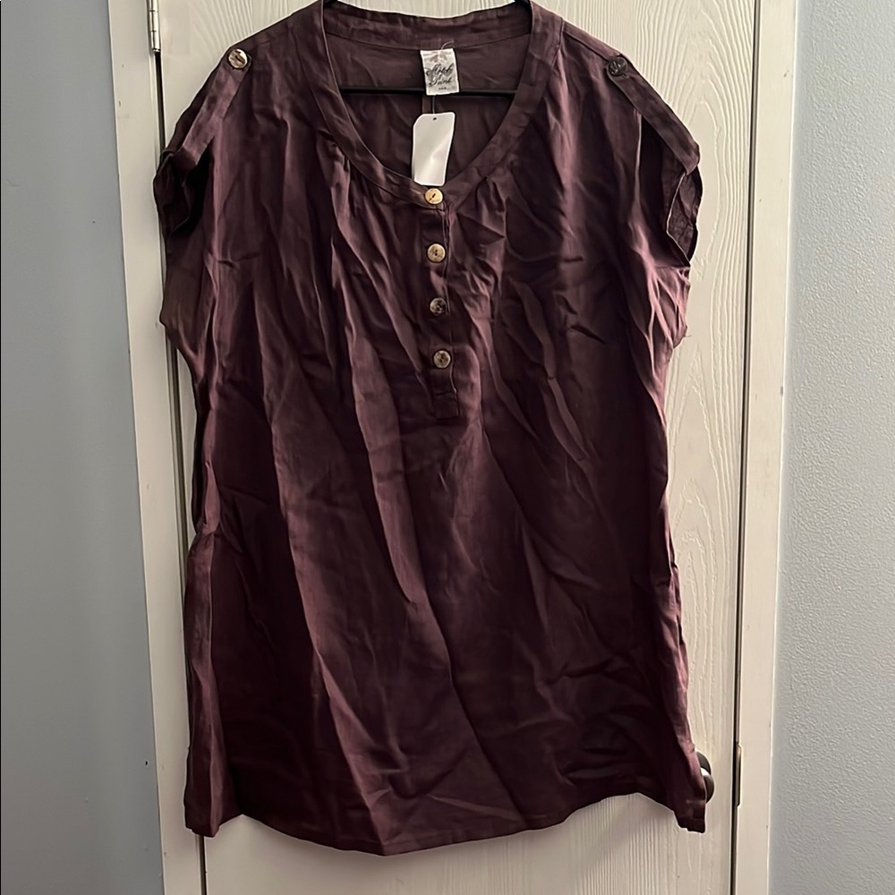 Match Point - Purple Button-Down Blouse